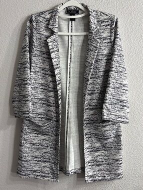 NYCC Open Front Black & White Blazer with Pockets Woman Size S